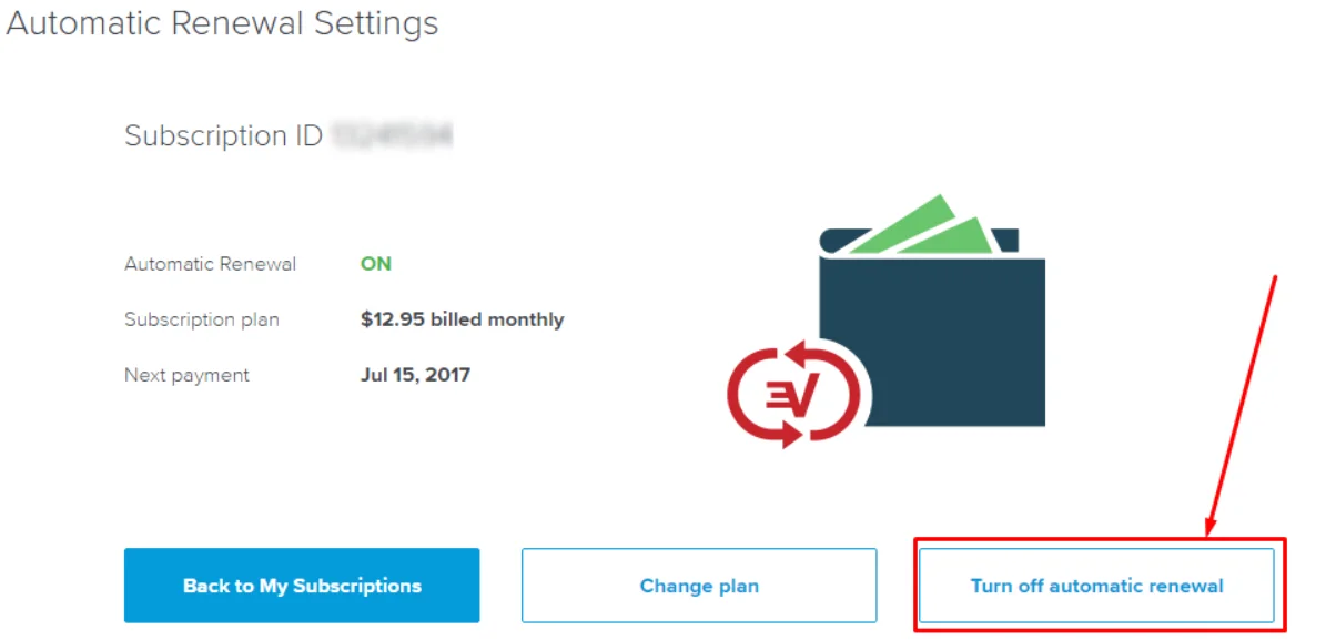 expressvpn Turn off automatic renewal