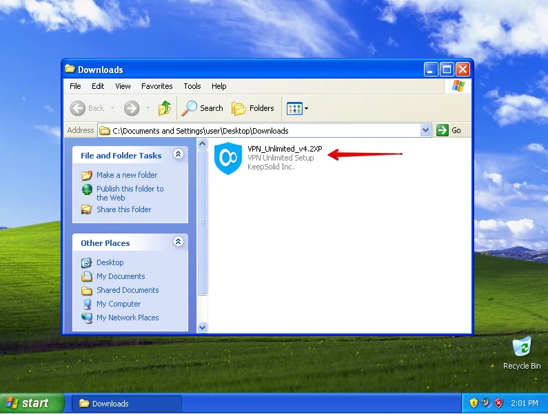Download the VPN application on your Windows XP SP3 PC
