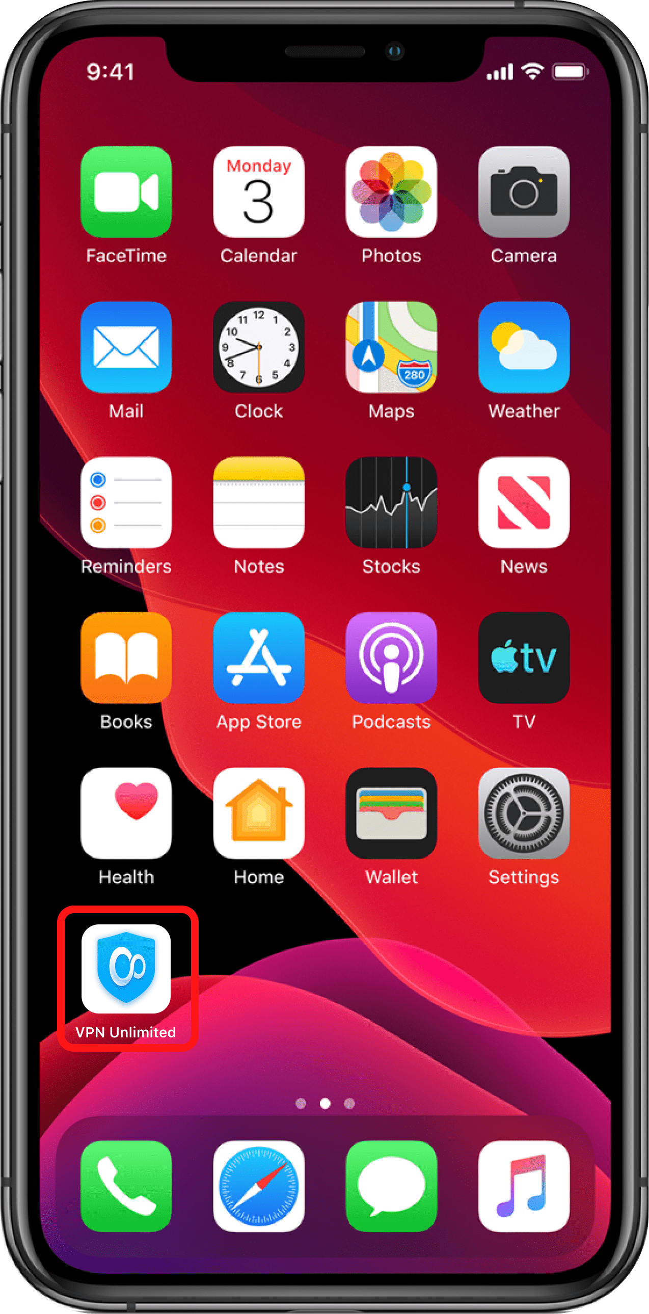 After the successful installation, the KeepSolid VPN Unlimited icon will appear on the screen of your iPhone or iPad